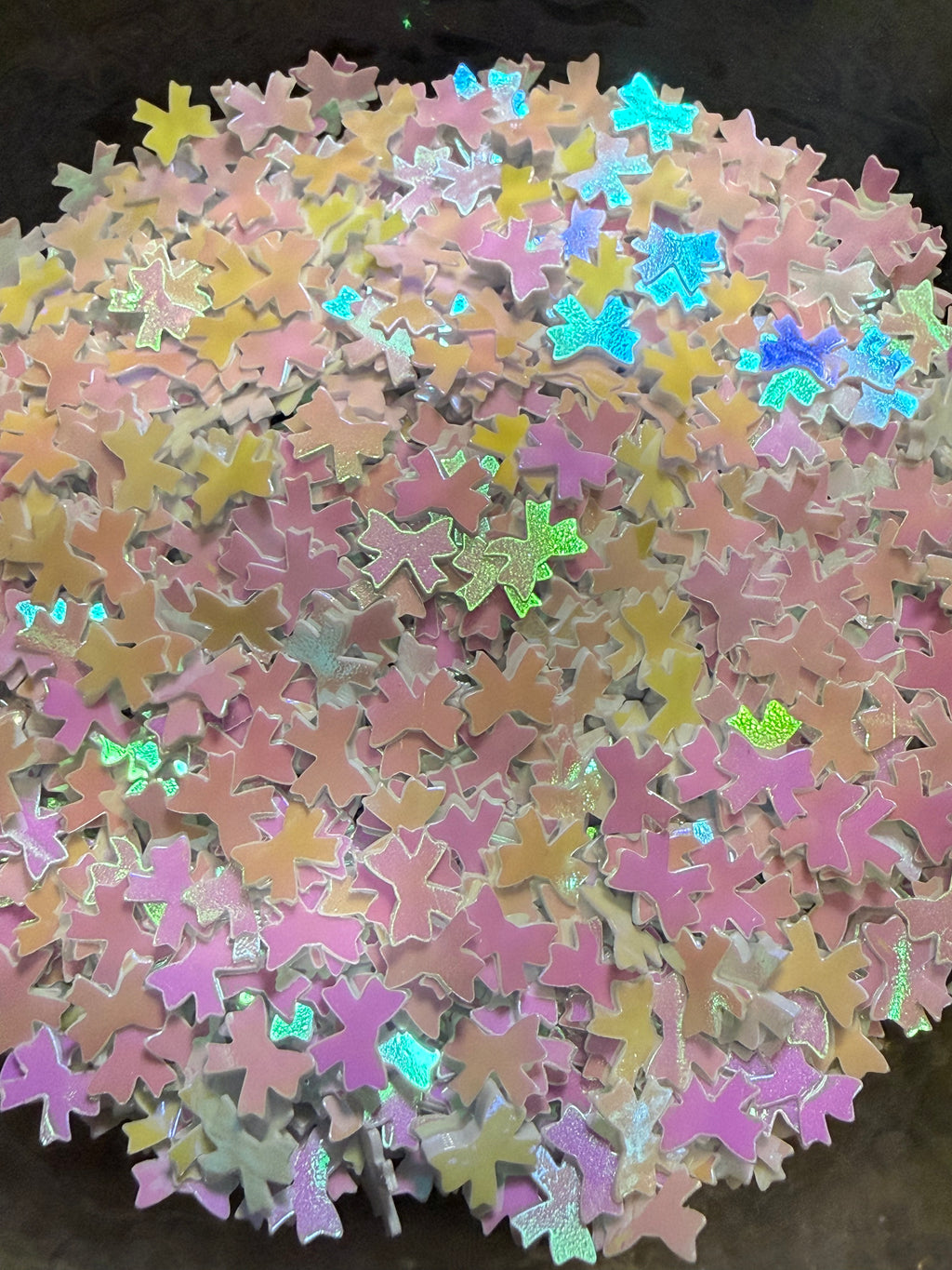 White Iridescent Bows - Shape Glitter