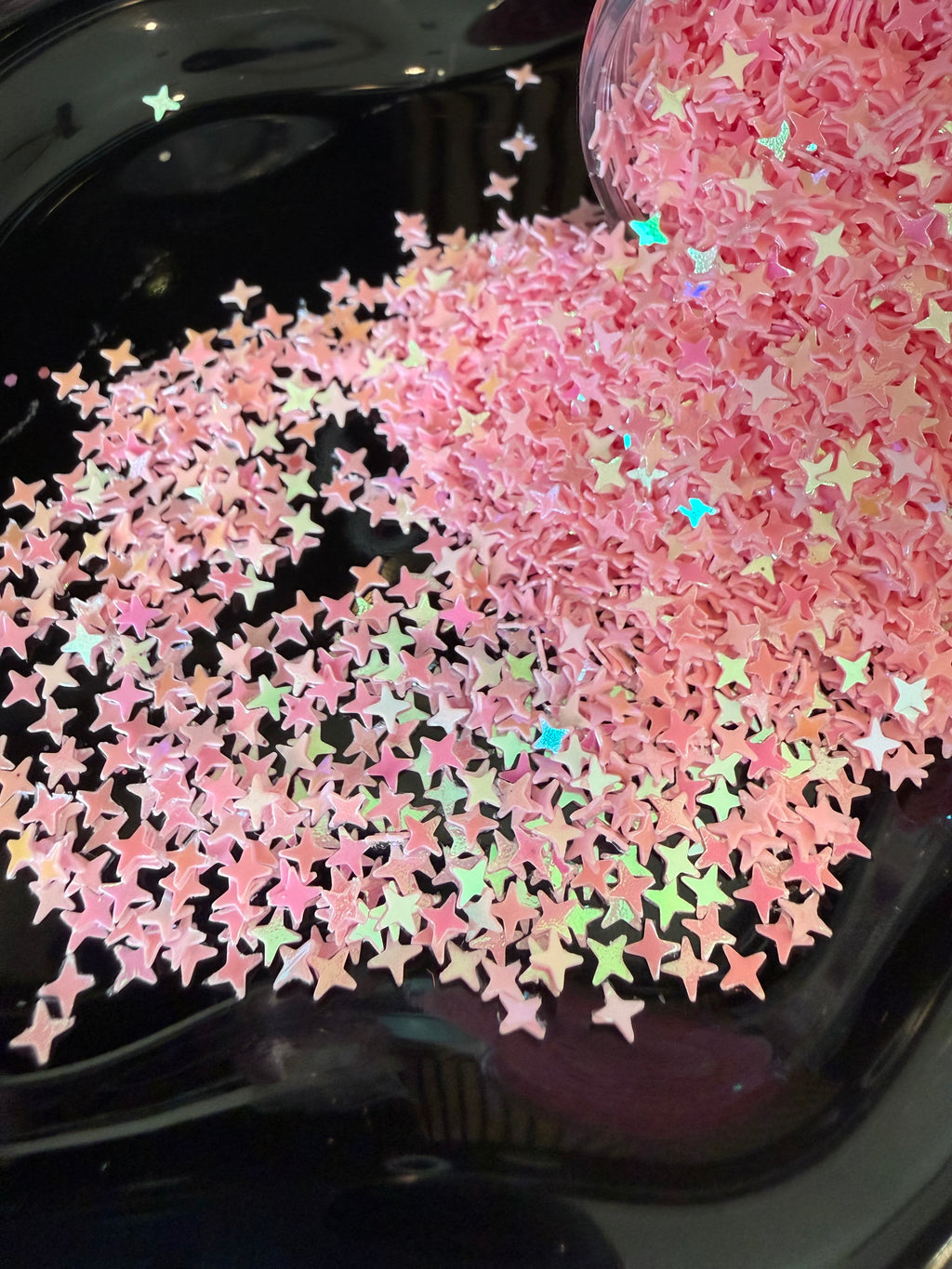 Pink Iridescent Stars - Shape Glitter