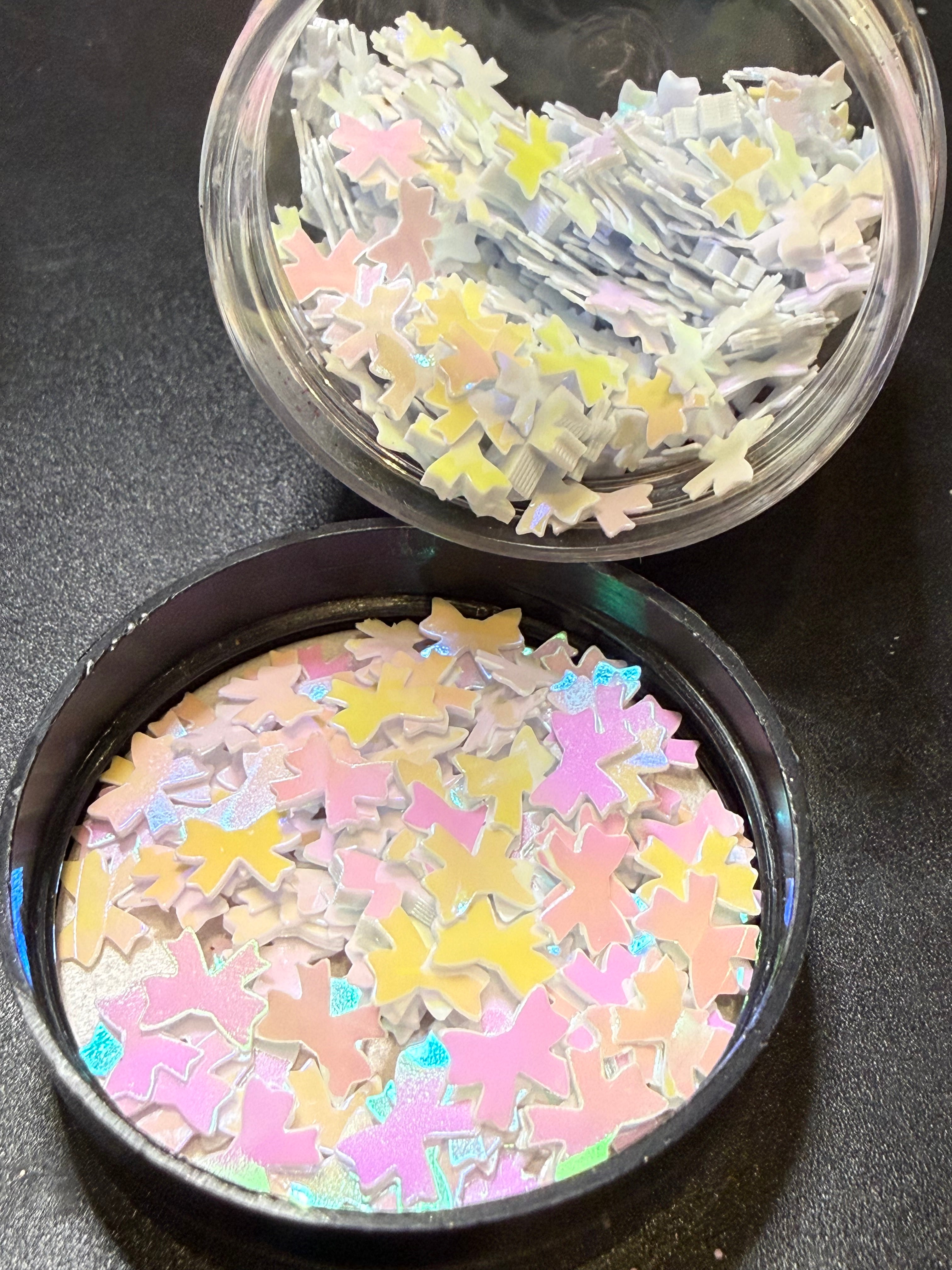 White Iridescent Bows - Shape Glitter