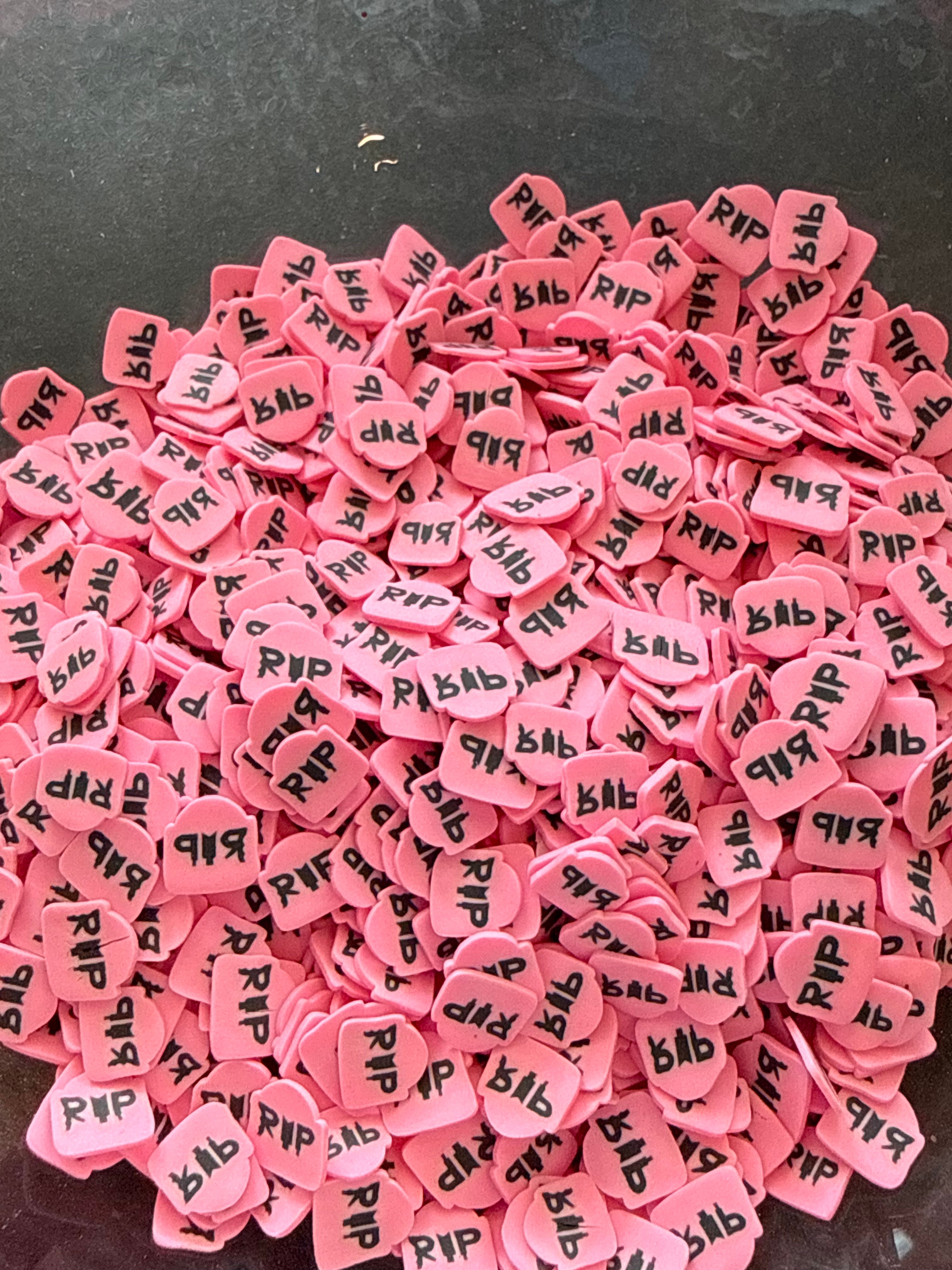 Pink RIP - Polymer Clay