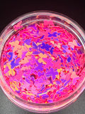 Neon Pink Butterflies - Shape Glitter
