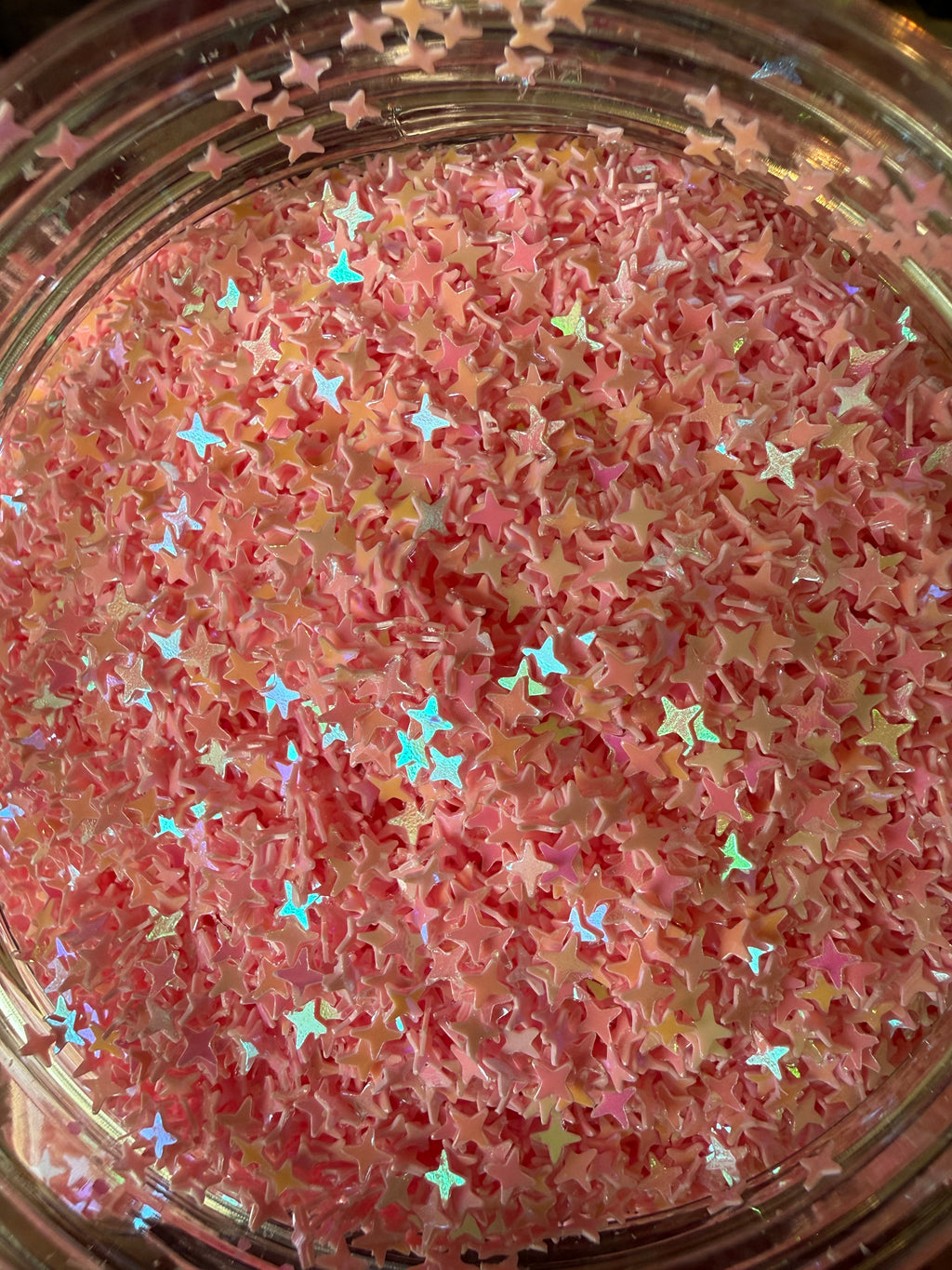 Pink Iridescent Stars - Shape Glitter