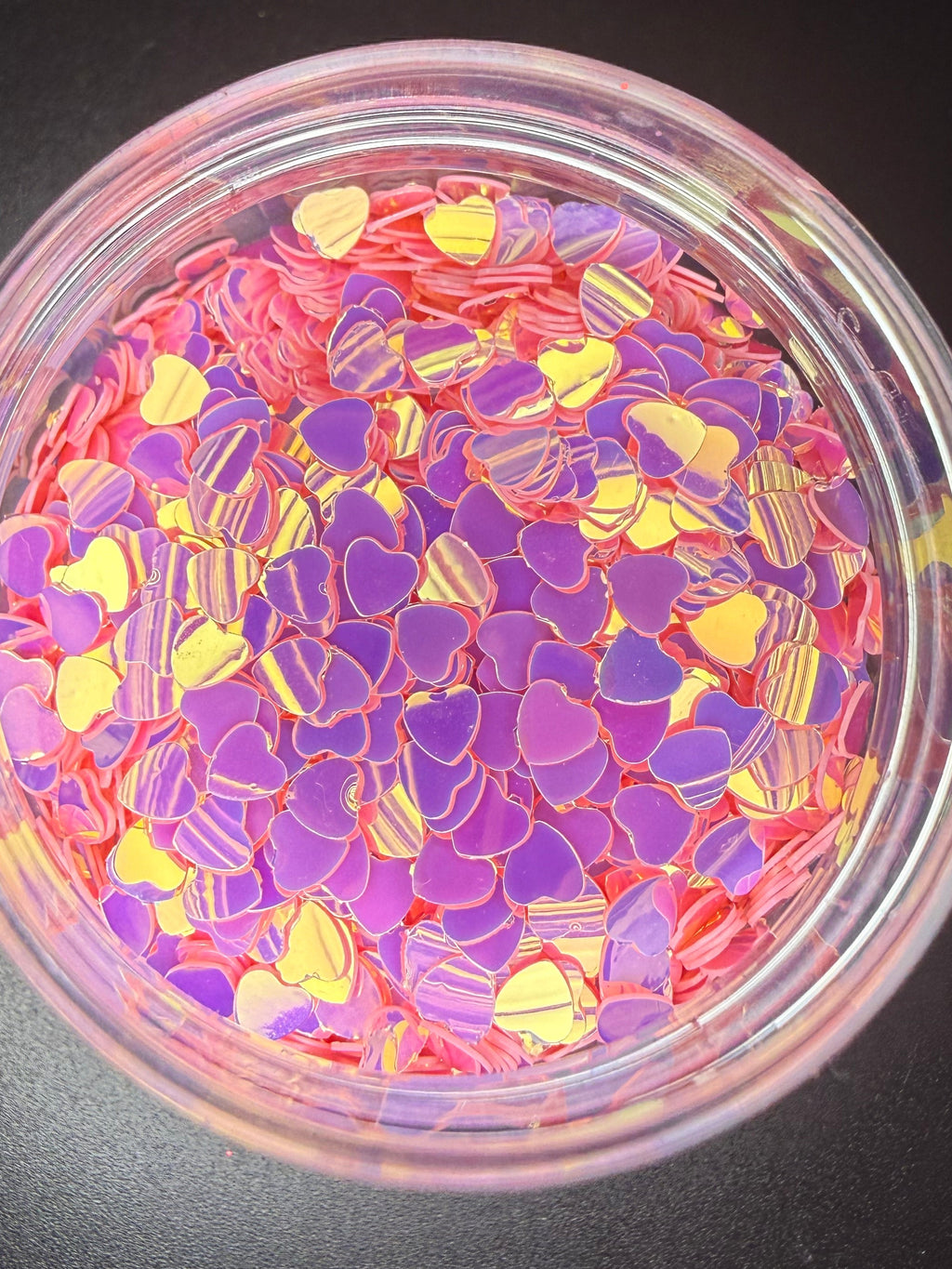 Neon Pink Hearts - Shape Glitter