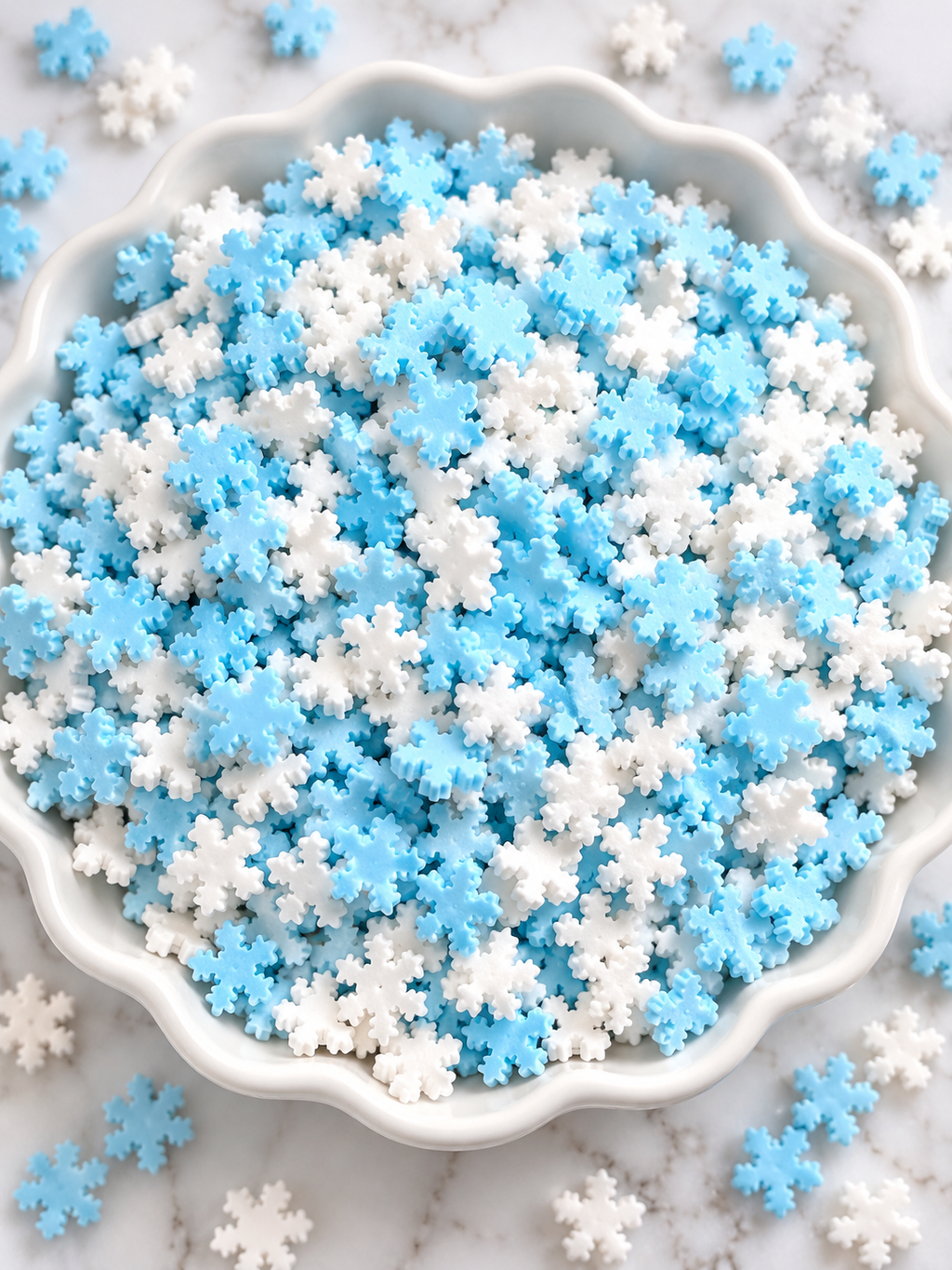 Blue & White Snowflakes - Polymer Clay