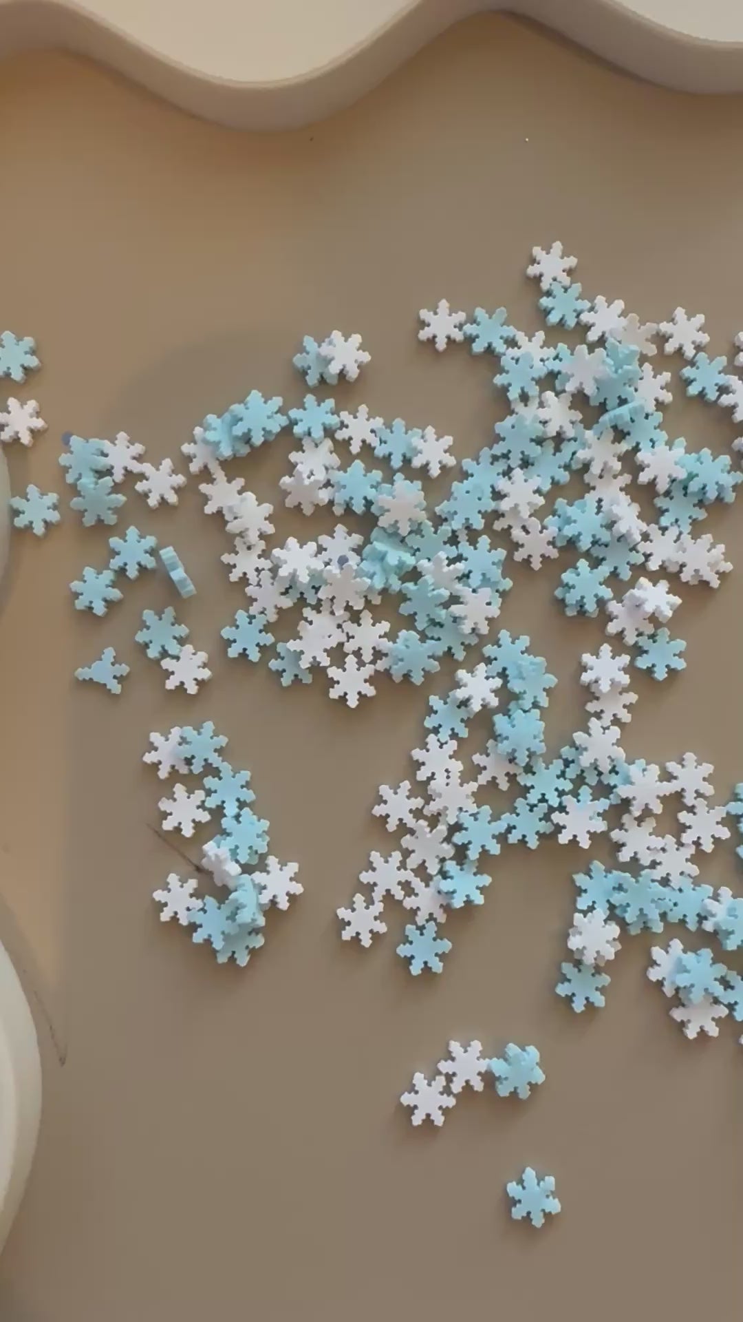 Blue & White Snowflakes - Polymer Clay